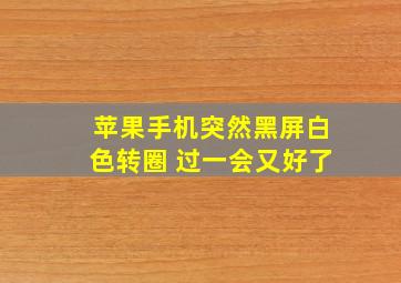 苹果手机突然黑屏白色转圈 过一会又好了